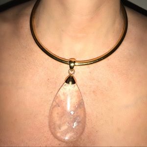 Camille K Choker with Rock Crystal 24k gold plate